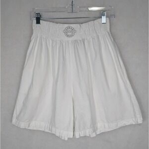 S Vintage Erika & Company White Cotton Elastic Waistband Shorts High Rise Boxer